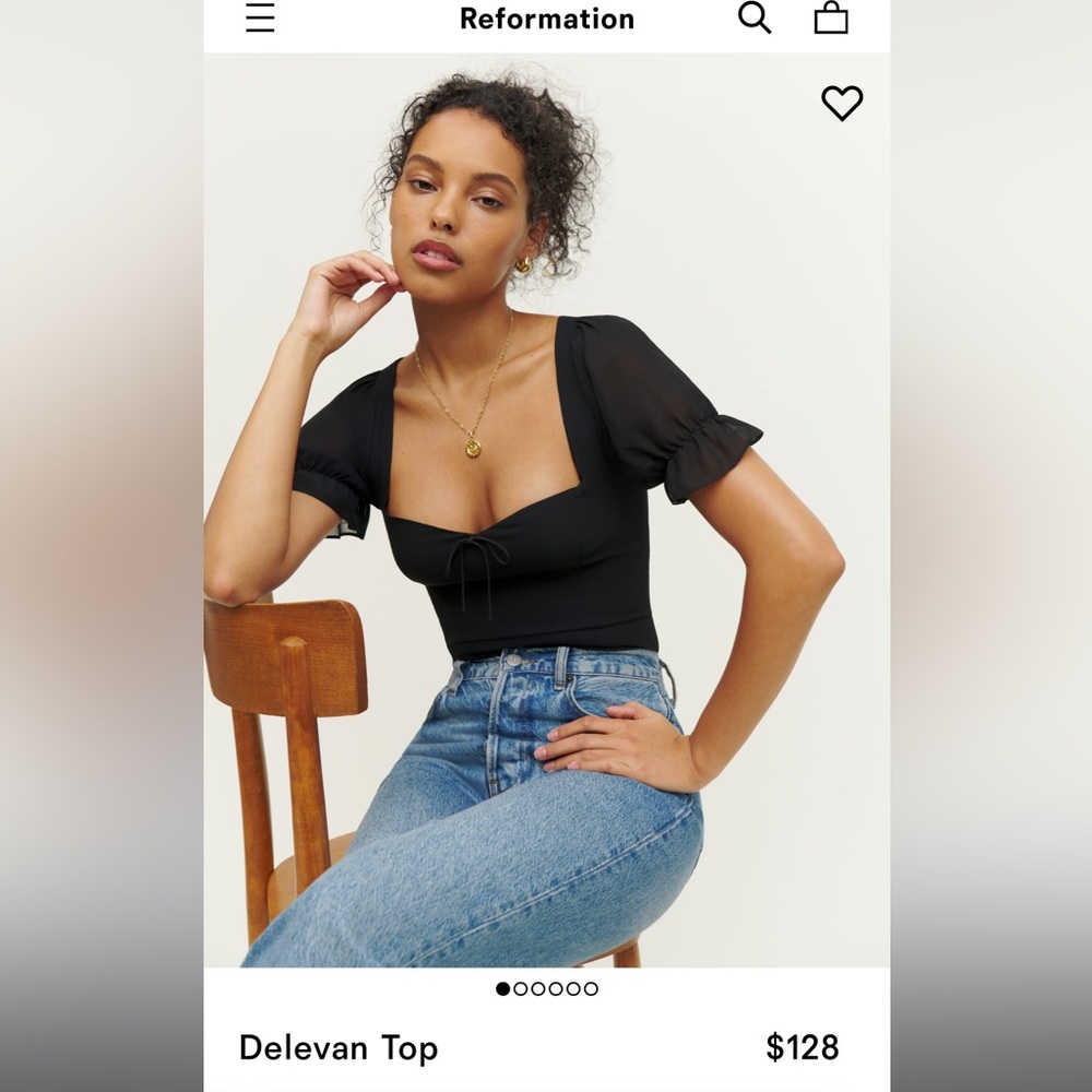 Reformation Black Delevan Top